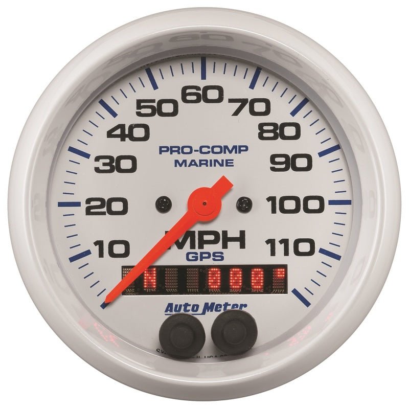 AutoMeter - Autometer Gauge GPS Speedometer 3-3/8in 120 MPH Marine White Gauge - Demon Performance