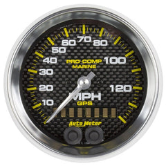 AutoMeter - Autometer Gauge GPS Speedometer 3-3/8in 140 MPH Marine Carbon Fiber Gauge - Demon Performance