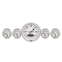 AutoMeter - AutoMeter Gauge Kit 2 Pc. Quad & Speedometer 3-3/8in. Old Tyme White - Demon Performance