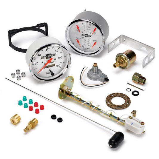 AutoMeter - AutoMeter Gauge Kit 2 Pc. Quad & Speedometer 5in. Chevrolet Heritage Bowtie - Demon Performance