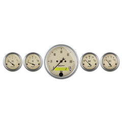 AutoMeter - AutoMeter Gauge Kit 5 Pc. 3-1/8in. & 2-1/16in. Elec. Speedometer Antique Beige - Demon Performance