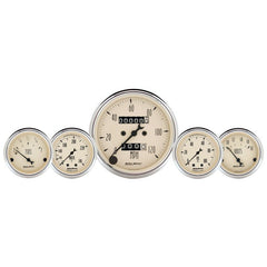 AutoMeter - AutoMeter Gauge Kit 5 Pc. 3-1/8in. & 2-1/16in. Mech. Speedo. Wtmp & Oilp Antq Beige - Demon Performance