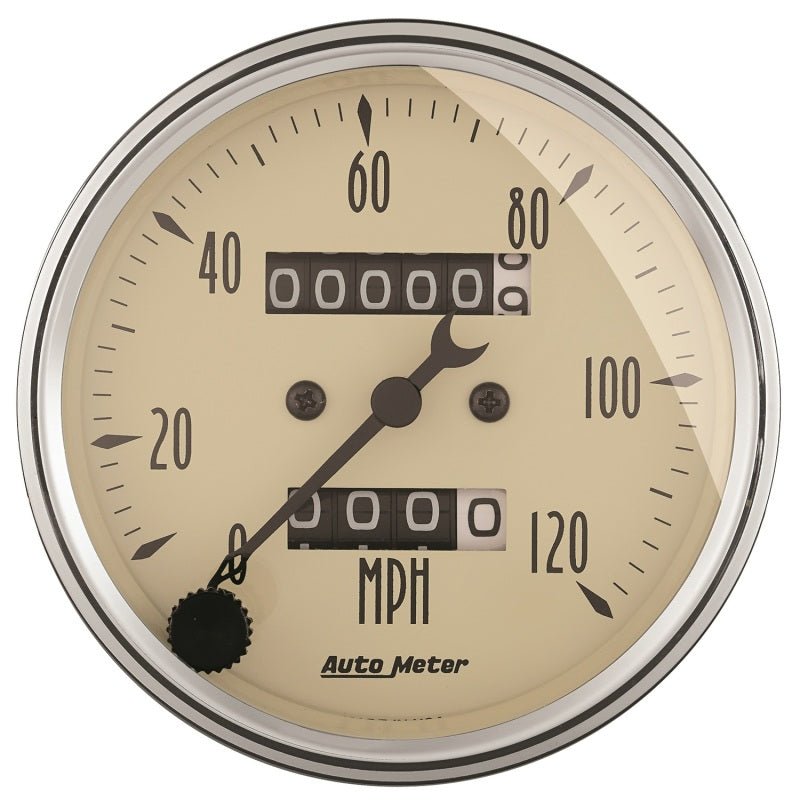 AutoMeter - AutoMeter Gauge Kit 5 Pc. 3-1/8in. & 2-1/16in. Mech. Speedo. Wtmp & Oilp Antq Beige - Demon Performance