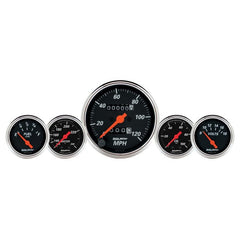 AutoMeter - AutoMeter Gauge Kit 5 Pc. 3-1/8in. & 2-1/16in. Mech. Speedo. Wtmp & Oilp Designer Blk - Demon Performance