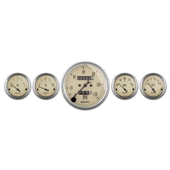 AutoMeter - AutoMeter Gauge Kit 5 Pc. 3-1/8in. & 2-1/16in. Mech. Speedometer Antique Beige - Demon Performance