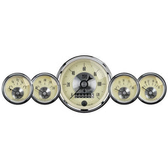 AutoMeter - AutoMeter Gauge Kit 5 Pc 3-3/8in. & 2-1/16in. Elec Speedo W/Wheel Odo Prestige Antq. Ivory - Demon Performance