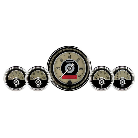 AutoMeter - AutoMeter Gauge Kit 5 Pc. 3-3/8in. & 2-1/16in. Elec. Speedometer Cruiser Ad - Demon Performance
