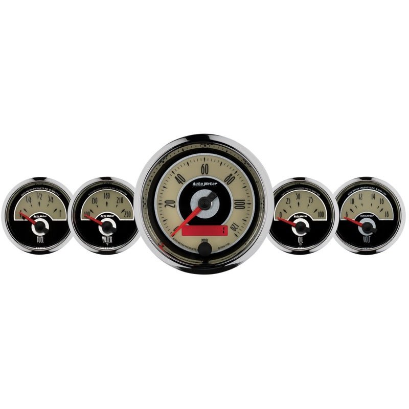 AutoMeter - AutoMeter Gauge Kit 5 Pc. 3-3/8in. & 2-1/16in. Elec. Speedometer Cruiser - Demon Performance