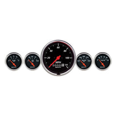 AutoMeter - AutoMeter Gauge Kit 5 Pc. 3-3/8in. & 2-1/16in. Elec. Speedometer Designer Black - Demon Performance