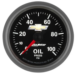 AutoMeter - AutoMeter Gauge Oil Press 2-1/16in. 100PSI Digital Stepper Motor Chevy Gold Bowtie - Demon Performance