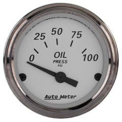 AutoMeter - AutoMeter Gauge Oil Press 2-1/16in. 100PSI Elec American Platinum - Demon Performance