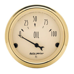 AutoMeter - AutoMeter Gauge Oil Press 2-1/16in. 100PSI Elec Golden Oldies - Demon Performance