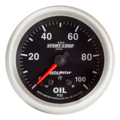 AutoMeter - AutoMeter Gauge Oil Press 2-5/8in. 100PSI Stepper Motor W/ Peak & Warn Sport-Comp II - Demon Performance