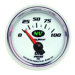 AutoMeter - AutoMeter Gauge Oil Pressure 2-1/16in. 100PSI Electric NV - Demon Performance