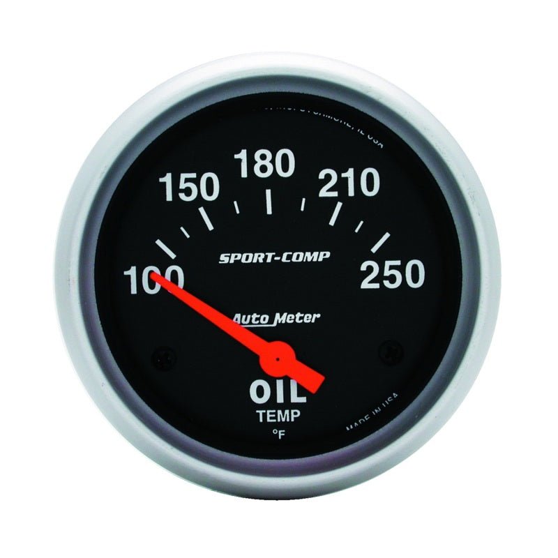 AutoMeter - AutoMeter Gauge Oil Temp 2-5/8in. 100-250 Deg. F Electric Sport-Comp - Demon Performance