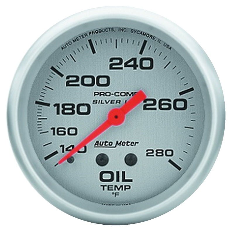 AutoMeter - AutoMeter Gauge Oil Temp 2-5/8in. 140-280 Deg. F 8ft. Liquid Filled Mech Ultra-Lite - Demon Performance