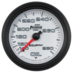 AutoMeter - AutoMeter Gauge Oil Temp 2-5/8in. 140-280 Deg. F Mechanical Phantom II - Demon Performance
