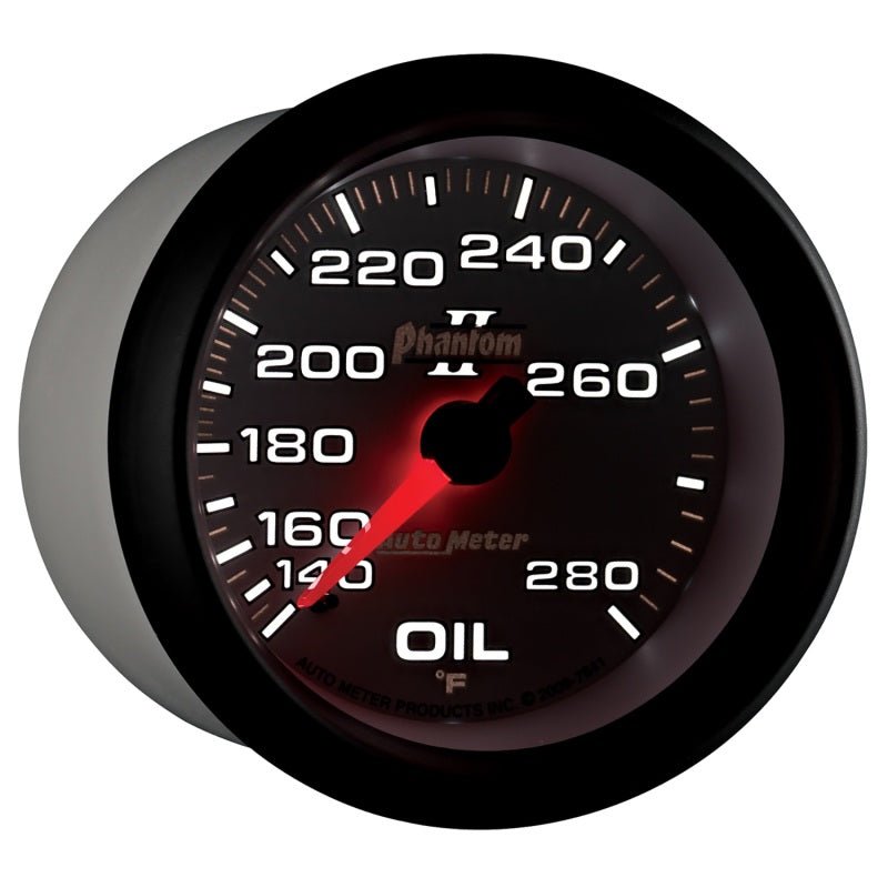 AutoMeter - AutoMeter Gauge Oil Temp 2-5/8in. 140-280 Deg. F Mechanical Phantom II - Demon Performance