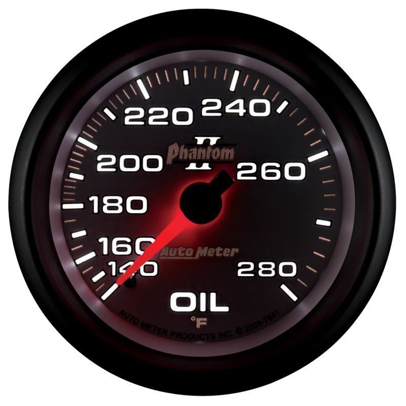 AutoMeter - AutoMeter Gauge Oil Temp 2-5/8in. 140-280 Deg. F Mechanical Phantom II - Demon Performance