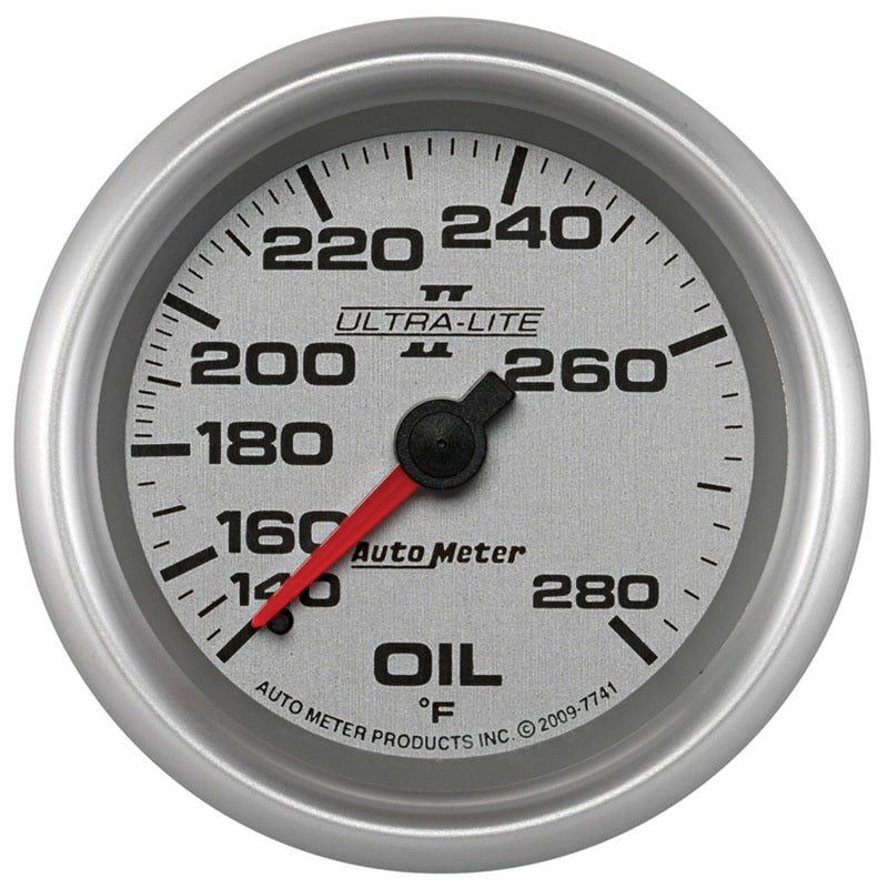 AutoMeter - AutoMeter Gauge Oil Temp 2-5/8in. 140-280 Deg. F Mechanical Ultra-Lite II - Demon Performance