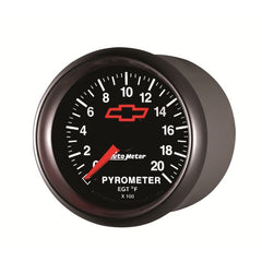 AutoMeter - AutoMeter Gauge Pyrometer (Egt) 2-1/16in. 2000 Deg. F Stepper Motor Chevy Red Bowtie Black - Demon Performance