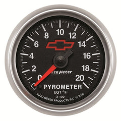 AutoMeter - AutoMeter Gauge Pyrometer (Egt) 2-1/16in. 2000 Deg. F Stepper Motor Chevy Red Bowtie Black - Demon Performance