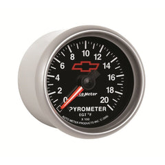 AutoMeter - AutoMeter Gauge Pyrometer (Egt) 2-1/16in. 2000 Deg. F Stepper Motor Chevy Red Bowtie Black - Demon Performance