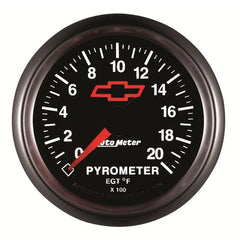 AutoMeter - AutoMeter Gauge Pyrometer (Egt) 2-1/16in. 2000 Deg. F Stepper Motor Chevy Red Bowtie Black - Demon Performance