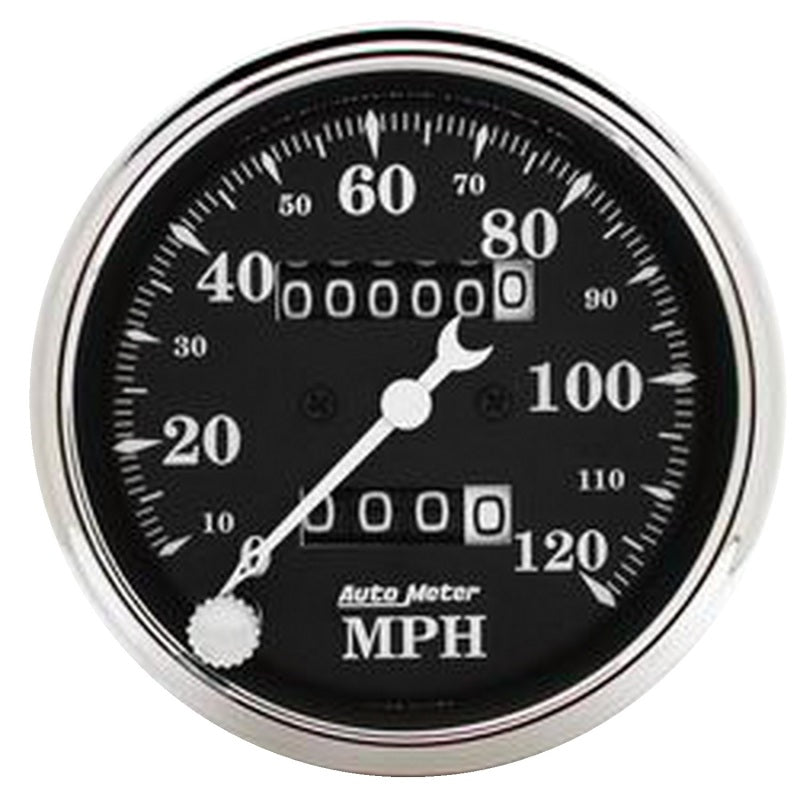 AutoMeter - AutoMeter Gauge Speedo. 3-1/8in. 120MPH Mechanical Old Tyme Blk - Demon Performance