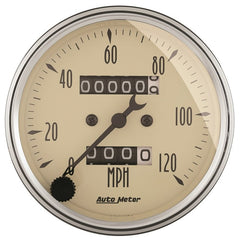 AutoMeter - AutoMeter Gauge Speedometer 3-1/8in. 120MPH Mechanical Antique Beige - Demon Performance