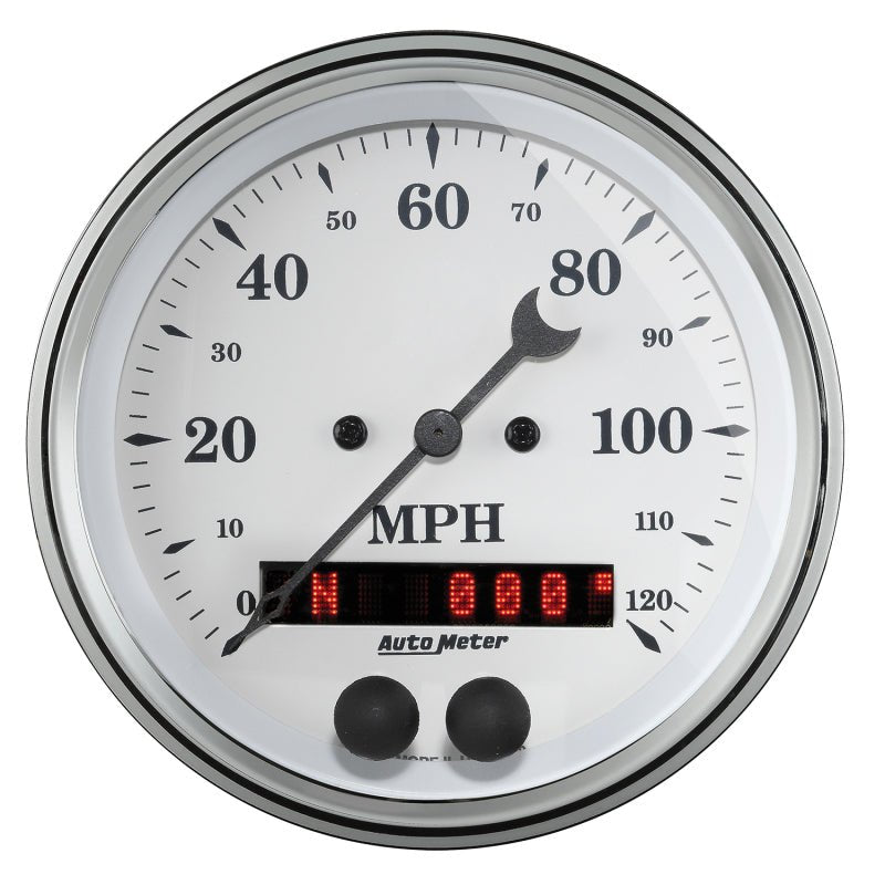 AutoMeter - AutoMeter Gauge Speedometer 3-3/8in. 120MPH Gps Old Tyme White - Demon Performance