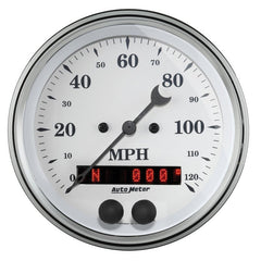 AutoMeter - AutoMeter Gauge Speedometer 3-3/8in. 120MPH Gps Old Tyme White - Demon Performance