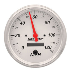 AutoMeter - AutoMeter Gauge Speedometer 5in. 120MPH Elec. Prog. W/ Lcd Odo Arctic White - Demon Performance