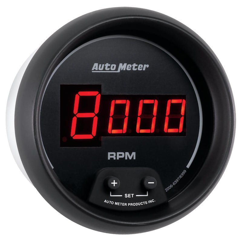 AutoMeter - AutoMeter Gauge Tach 3-3/8in. 10K RPM In-Dash Digital Black Dial W/ Red Led - Demon Performance