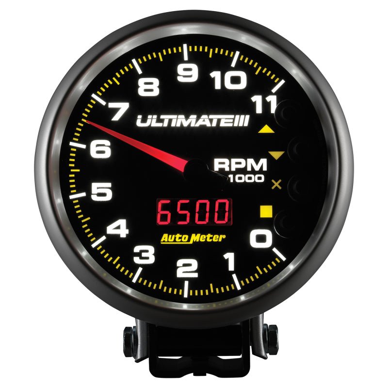 AutoMeter - AutoMeter Gauge Tach 5in. 11K RPM Pedestal Datalogging Ultimate IIi Playback Black - Demon Performance