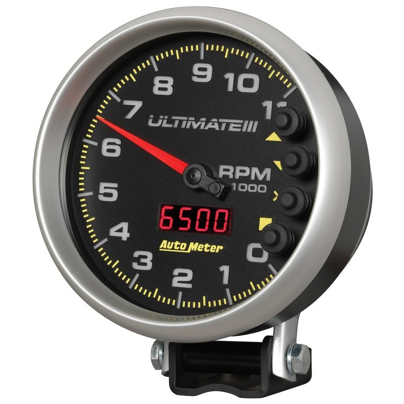 AutoMeter - AutoMeter Gauge Tach 5in. 11K RPM Pedestal Datalogging Ultimate IIi Playback Black - Demon Performance