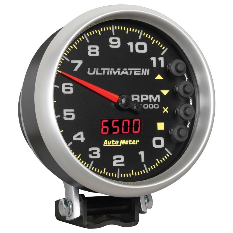 AutoMeter - AutoMeter Gauge Tach 5in. 11K RPM Pedestal Datalogging Ultimate IIi Playback Black - Demon Performance