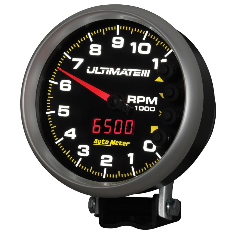 AutoMeter - AutoMeter Gauge Tach 5in. 11K RPM Pedestal Datalogging Ultimate IIi Playback Black - Demon Performance