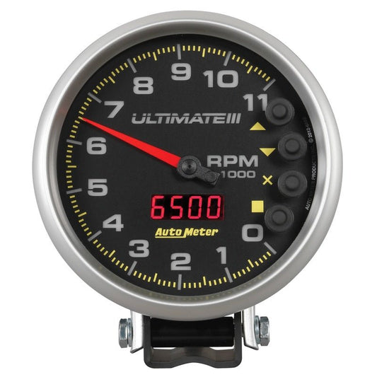 AutoMeter - AutoMeter Gauge Tach 5in. 11K RPM Pedestal Datalogging Ultimate IIi Playback Black - Demon Performance