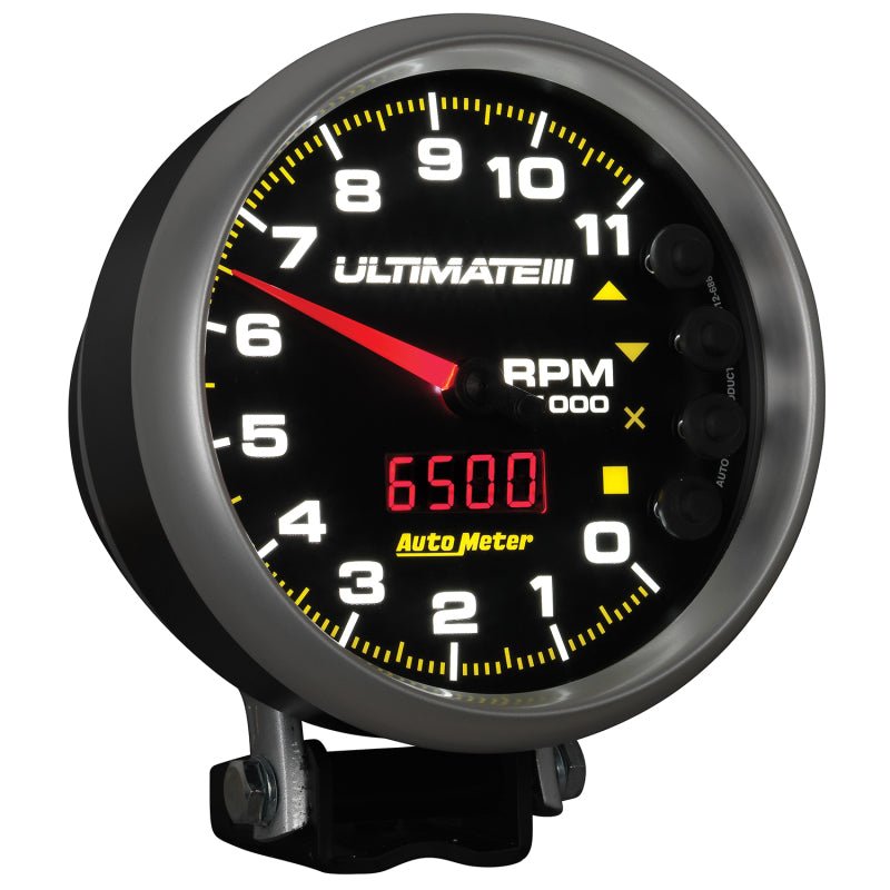 AutoMeter - AutoMeter Gauge Tach 5in. 11K RPM Pedestal Datalogging Ultimate IIi Playback Black - Demon Performance
