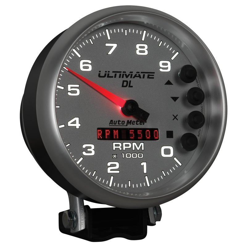 AutoMeter - AutoMeter Gauge Tach 5in. 9K RPM Pedestal Datalogging Ultimate Dl Playback Silver - Demon Performance