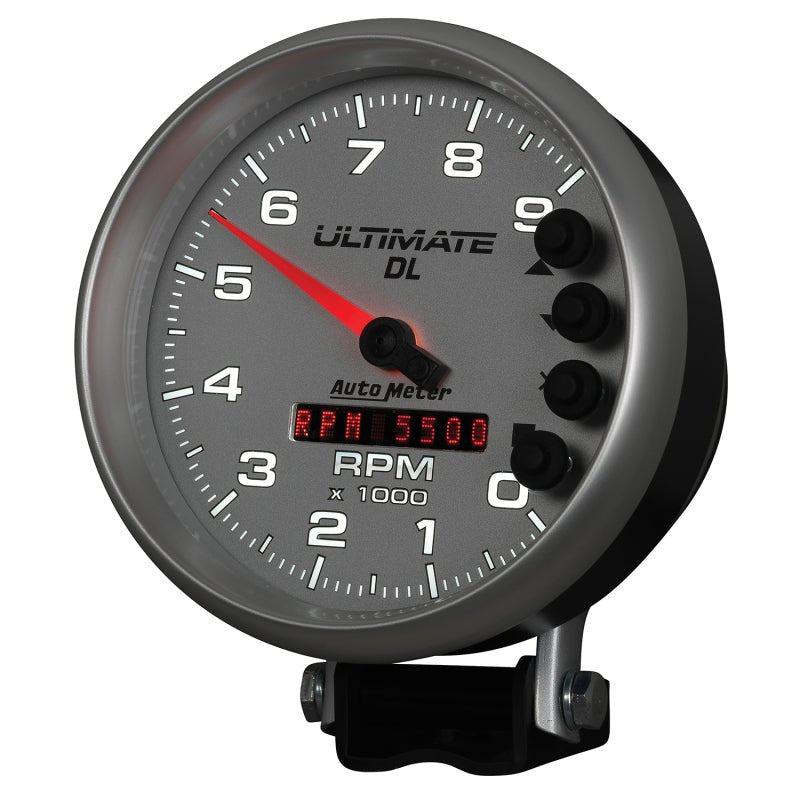 AutoMeter - AutoMeter Gauge Tach 5in. 9K RPM Pedestal Datalogging Ultimate Dl Playback Silver - Demon Performance