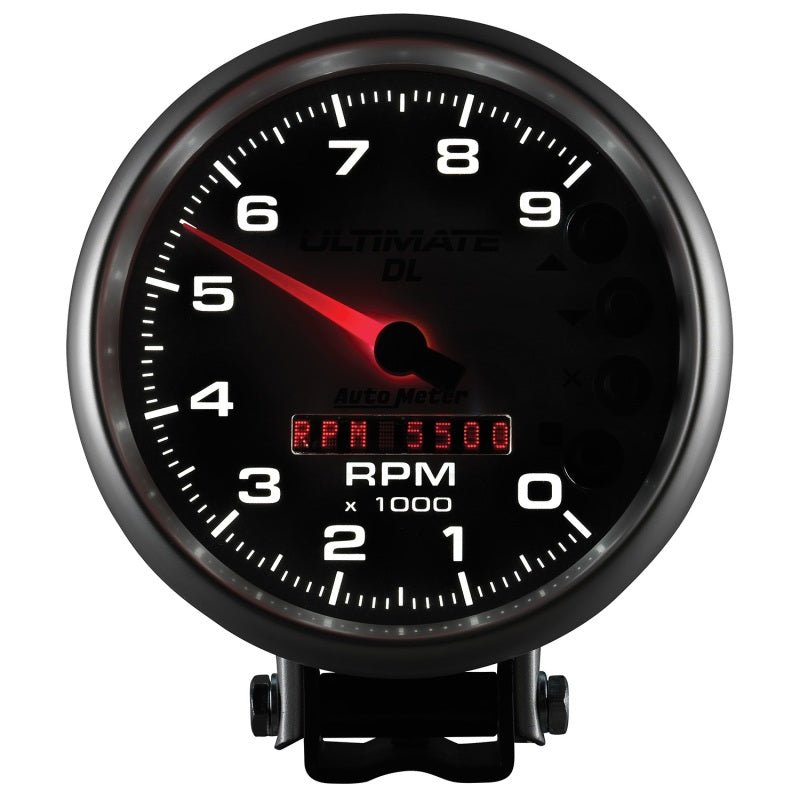 AutoMeter - AutoMeter Gauge Tach 5in. 9K RPM Pedestal Datalogging Ultimate Dl Playback Silver - Demon Performance