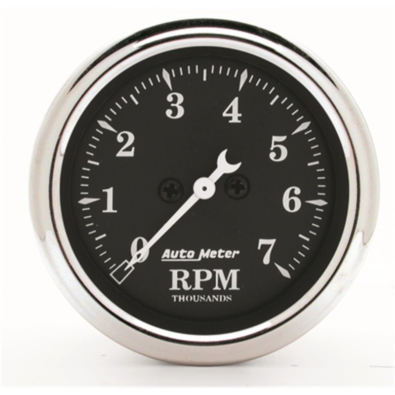 AutoMeter - AutoMeter Gauge Tachometer 2-1/16in. 7K RPM In-Dash Old Tyme Black - Demon Performance