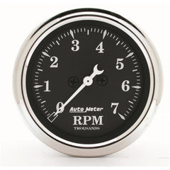 AutoMeter - AutoMeter Gauge Tachometer 2-1/16in. 7K RPM In-Dash Old Tyme Black - Demon Performance
