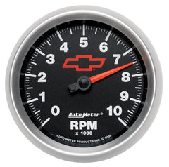 AutoMeter - AutoMeter Gauge Tachometer 3-3/8in. 10K RPM In-Dash Chevy Red Bowtie Black - Demon Performance