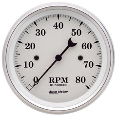 AutoMeter - AutoMeter Gauge Tachometer 3-3/8in. 8K RPM In-Dash Old Tyme White - Demon Performance