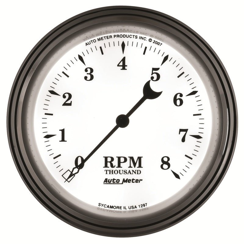 AutoMeter - AutoMeter Gauge Tachometer 3-3/8in. 8K RPM In-Dash Old Tyme White II - Demon Performance