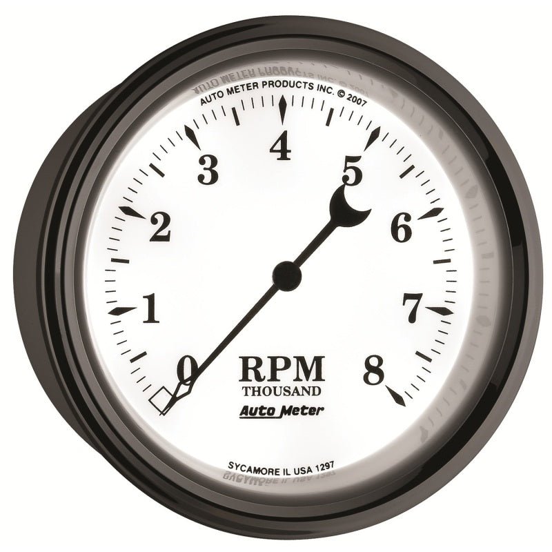 AutoMeter - AutoMeter Gauge Tachometer 3-3/8in. 8K RPM In-Dash Old Tyme White II - Demon Performance