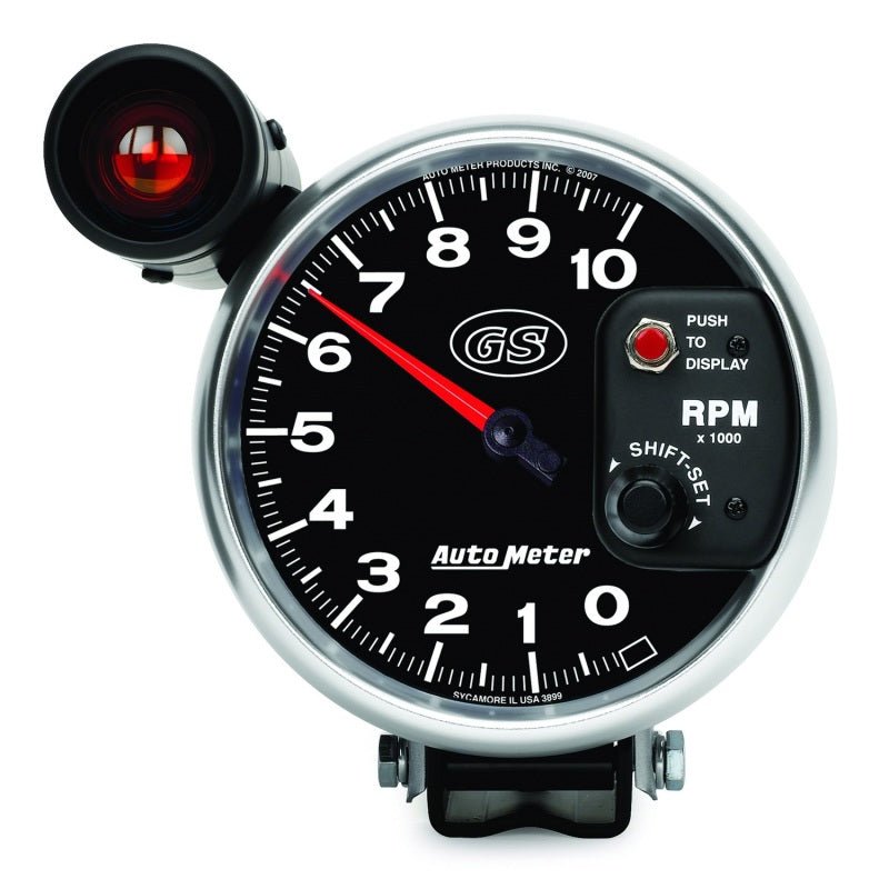 AutoMeter - AutoMeter Gauge Tachometer 5in. 10K RPM Pedestal W/ Ext. Shift-Lite Gs - Demon Performance